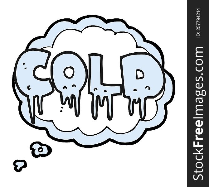 Thought Bubble Cartoon Word Cold