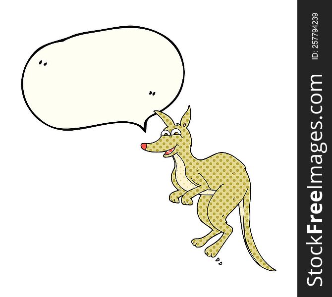 freehand drawn comic book speech bubble cartoon kangaroo