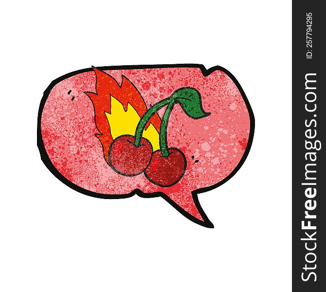 texture speech bubble cartoon flaming cherries