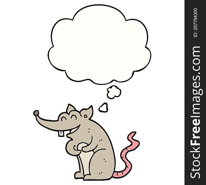 Cartoon Rat And Thought Bubble