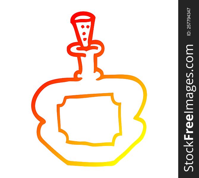warm gradient line drawing of a cartoon perfume bottle