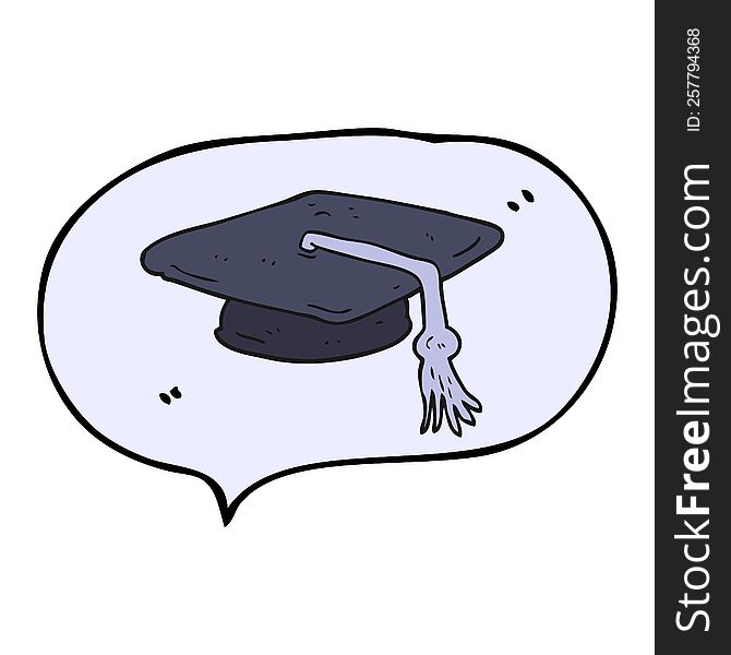 Speech Bubble Cartoon Graduation Cap