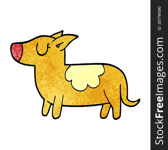 cartoon doodle standing dog