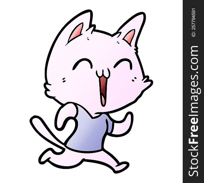 happy cartoon cat. happy cartoon cat