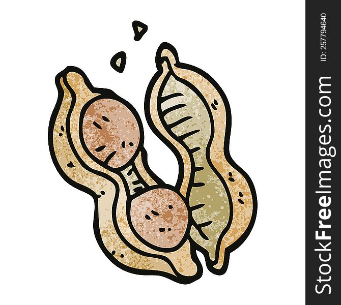 cartoon doodle peanuts in shell