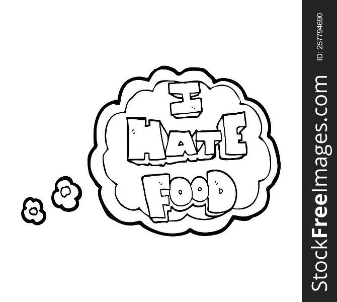 Thought Bubble Cartoon I Hate Food Symbol