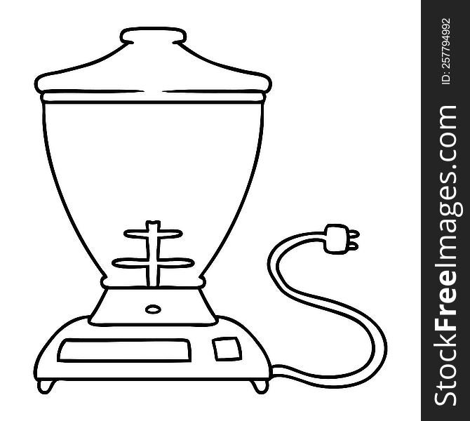 hand drawn line drawing doodle of a food blender