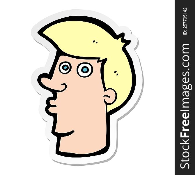 Sticker Of A Cartoon Confused Man