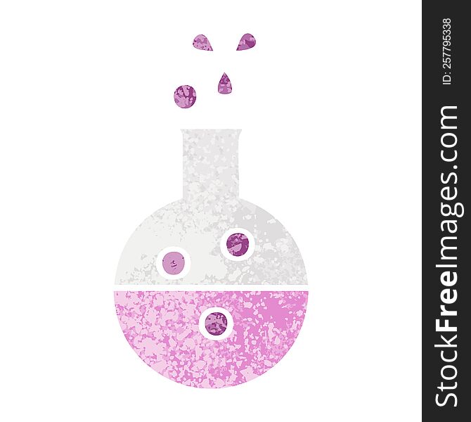 retro illustration style cartoon of a chemistry tube