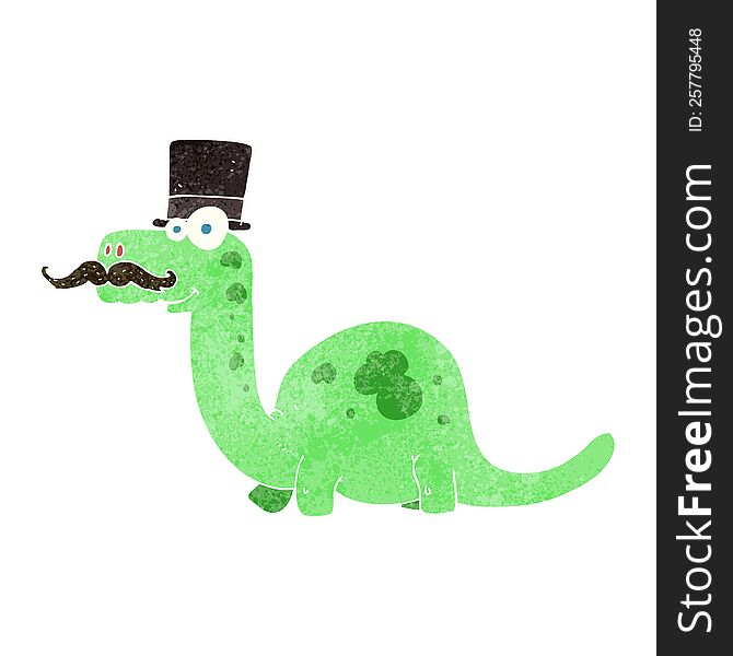 Retro Cartoon Posh Dinosaur