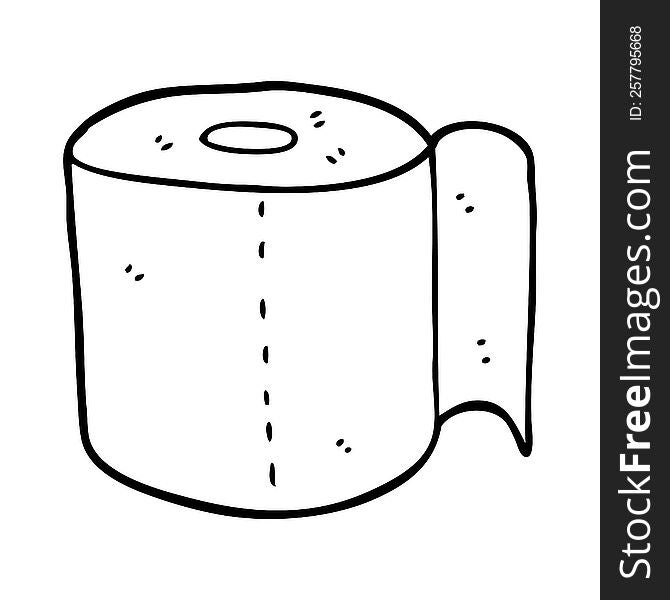 line drawing cartoon toilet roll