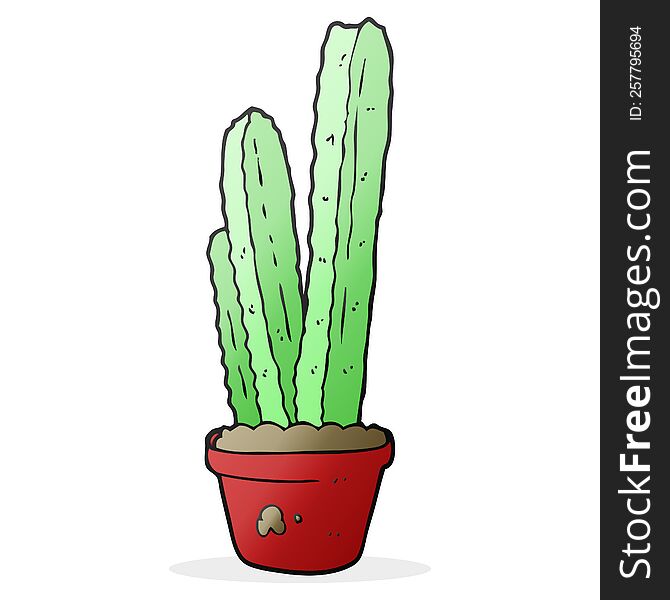 freehand drawn cartoon cactus