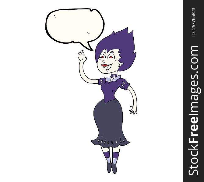 Speech Bubble Cartoon Vampire Girl
