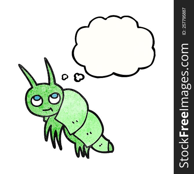 freehand drawn thought bubble textured cartoon little bug
