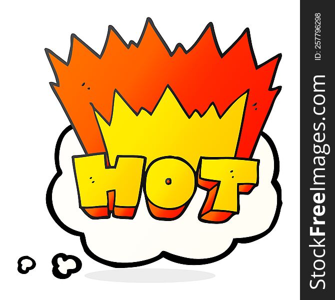 Thought Bubble Cartoon Word Hot