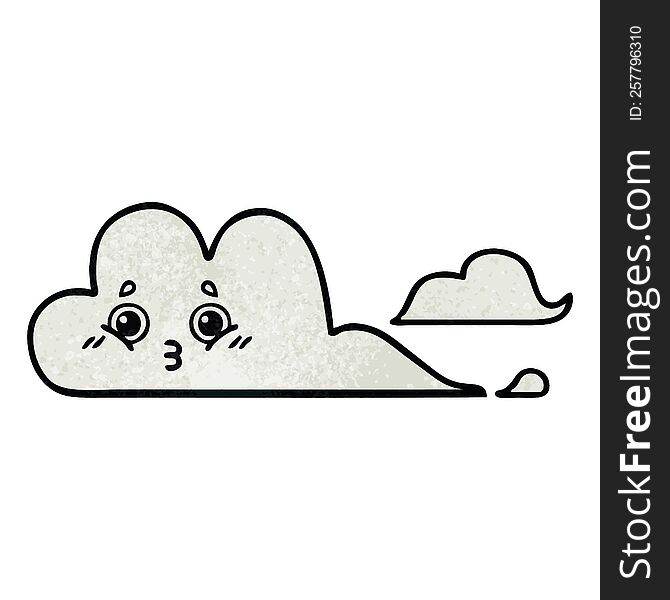 retro grunge texture cartoon of a clouds
