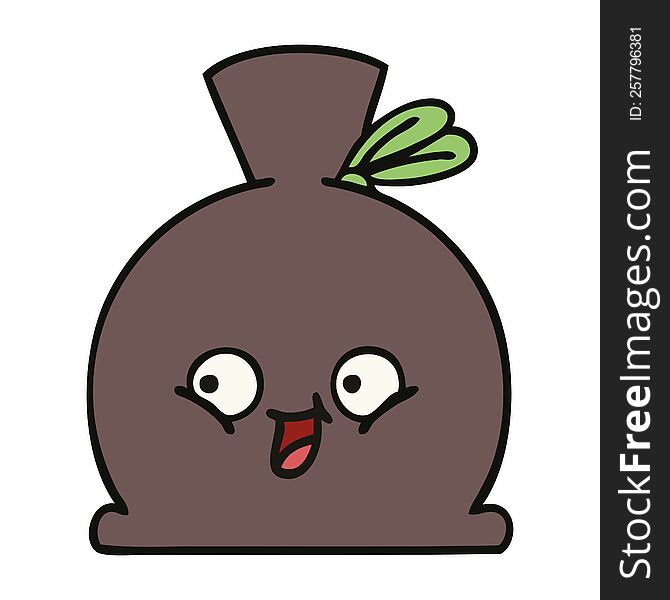 cute cartoon of a sack. cute cartoon of a sack