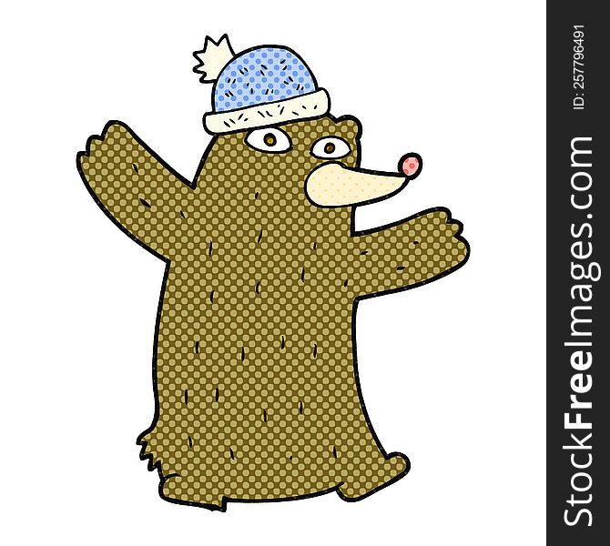 Cartoon Bear Wearing Hat