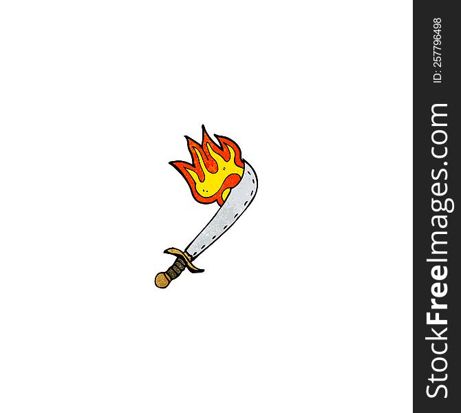 Flaming Sword Cartoon