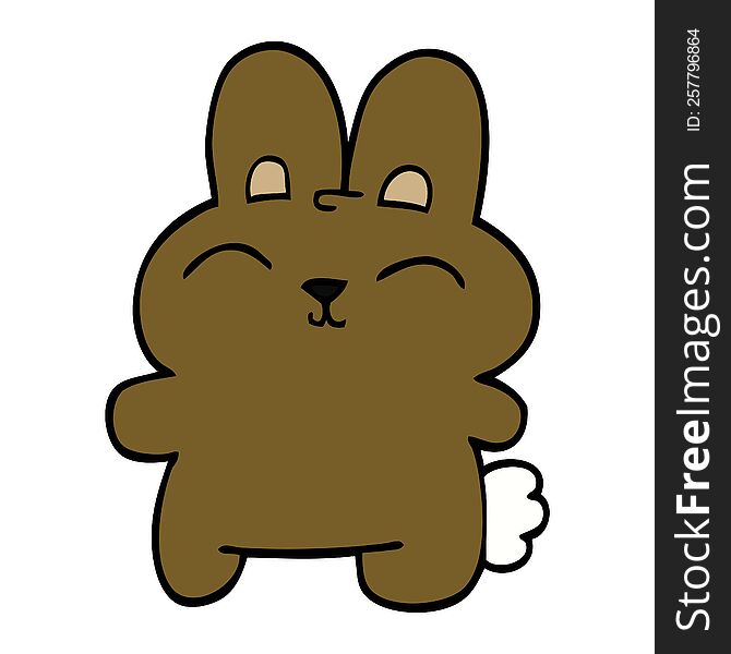 happy cartoon doodle rabbit