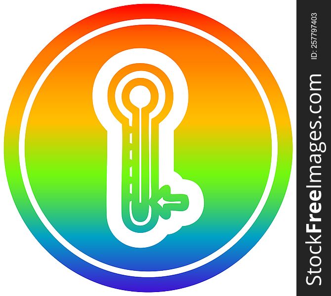 low temperature circular icon with rainbow gradient finish. low temperature circular icon with rainbow gradient finish