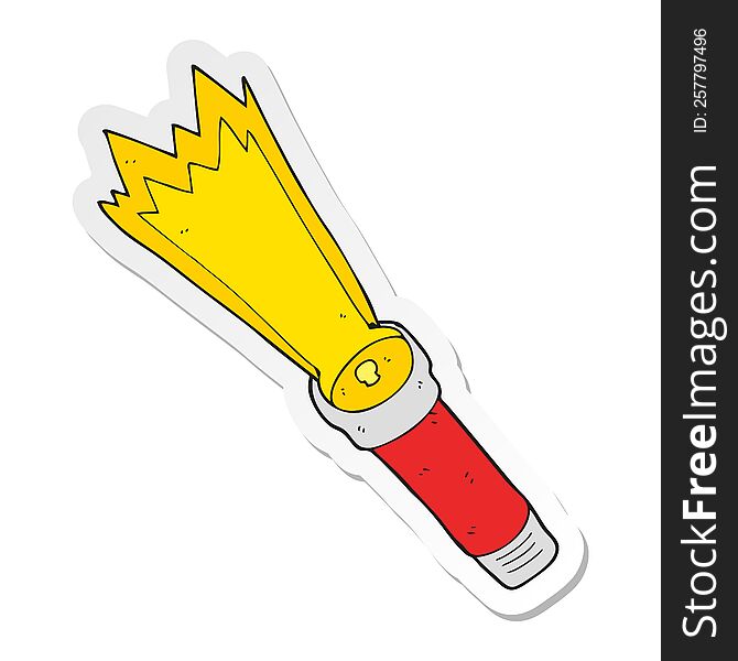 sticker of a cartoon torch