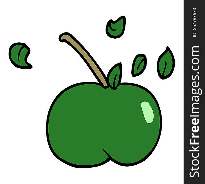 Cartoon Doodle Juicy Apple