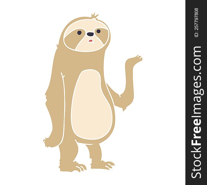hand drawn quirky cartoon sloth. hand drawn quirky cartoon sloth