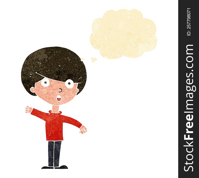 Cartoon Shocked Boy With Thought Bubble