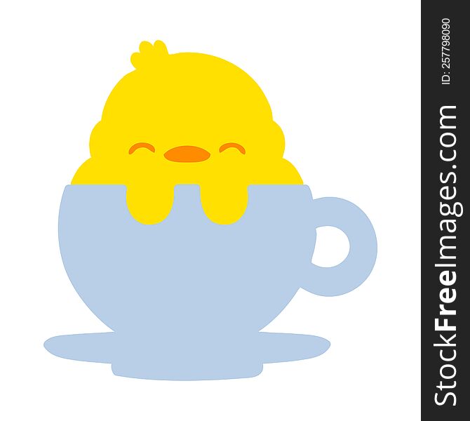 cute baby bird in tea cup