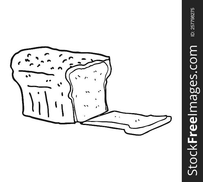 black and white cartoon bread