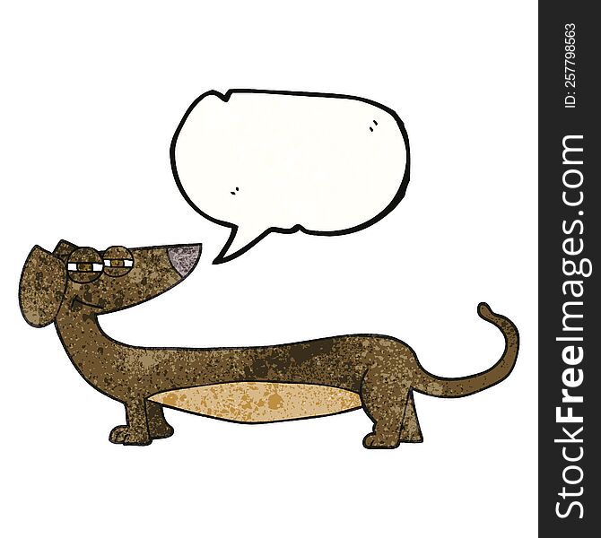 Speech Bubble Textured Cartoon Dachshund