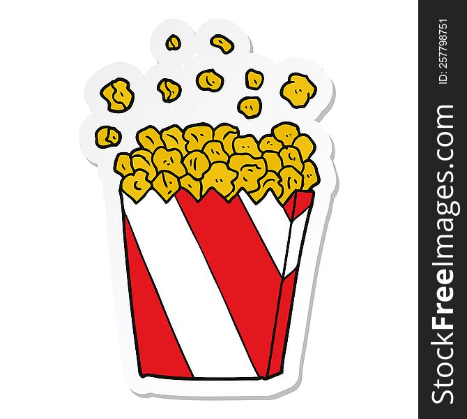 sticker of a cartoon cinema popcorn