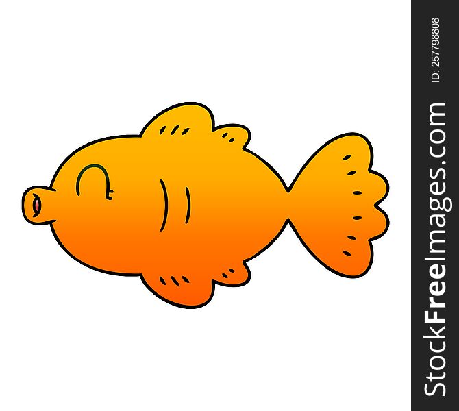 gradient shaded quirky cartoon fish. gradient shaded quirky cartoon fish