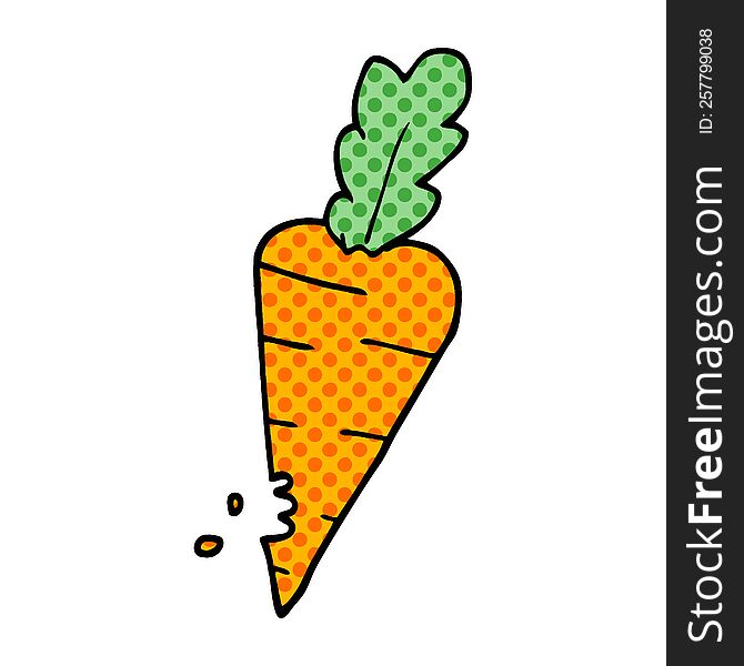 cartoon doodle carrot with bite marks