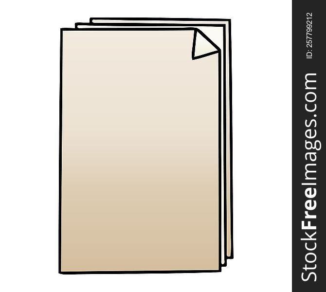 gradient shaded quirky cartoon paper pile. gradient shaded quirky cartoon paper pile