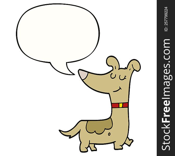 cartoon dog with speech bubble. cartoon dog with speech bubble