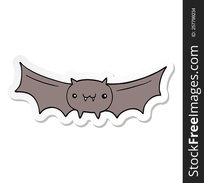 sticker of a cartoon vampire bat