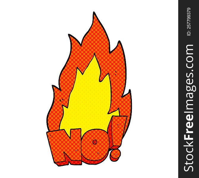 freehand drawn comic book style cartoon NO! shout
