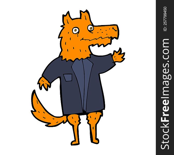 cartoon fox businessman