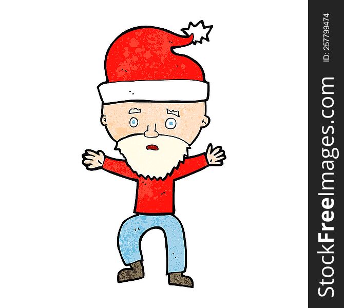 cartoon man getting ready for christmas. cartoon man getting ready for christmas