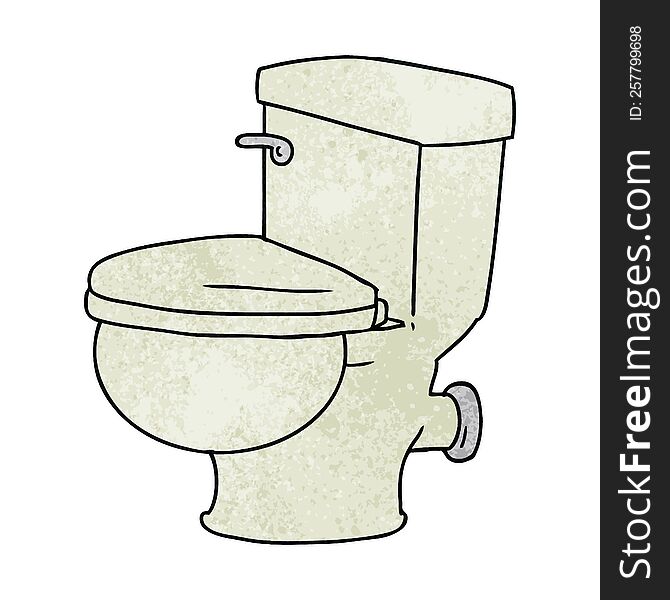 hand drawn textured cartoon doodle of a bathroom toilet