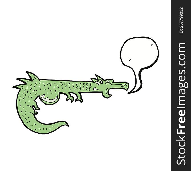 cartoon medieval dragon with speech bubble