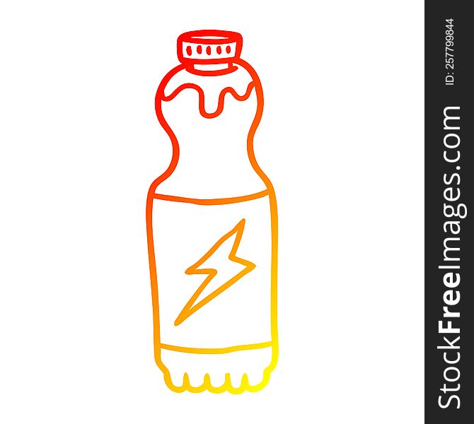 warm gradient line drawing of a soda bottle