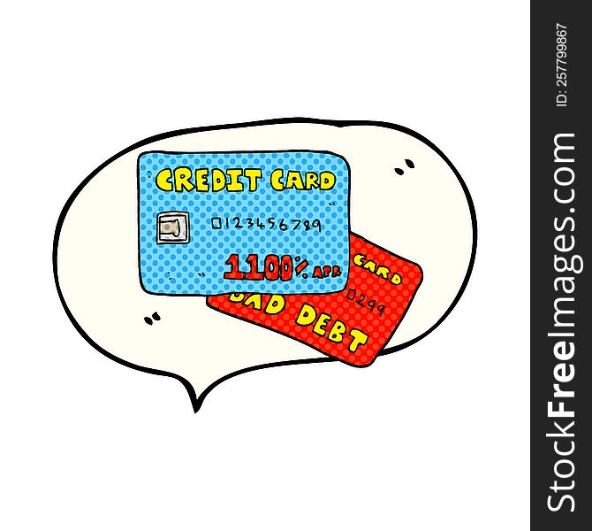 comic book speech bubble cartoon credit cards