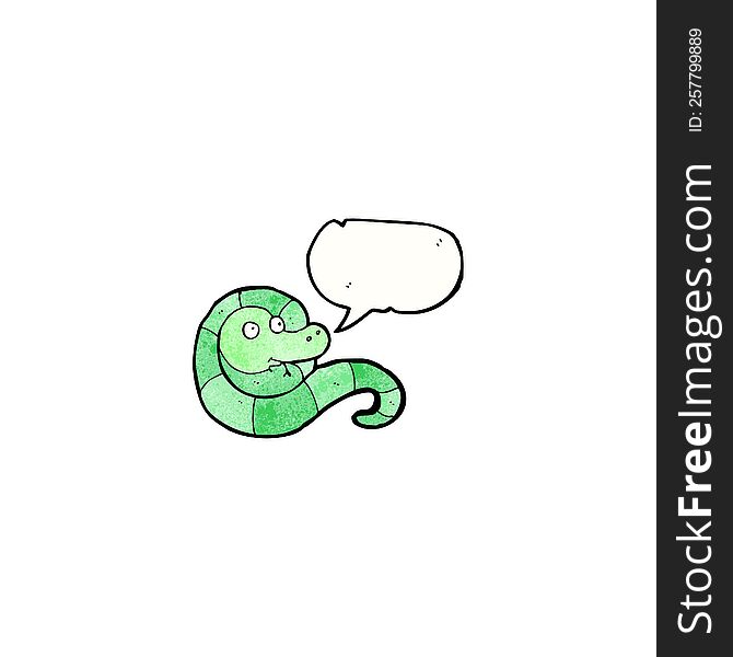 Cartoon Snake With Speech Bubble