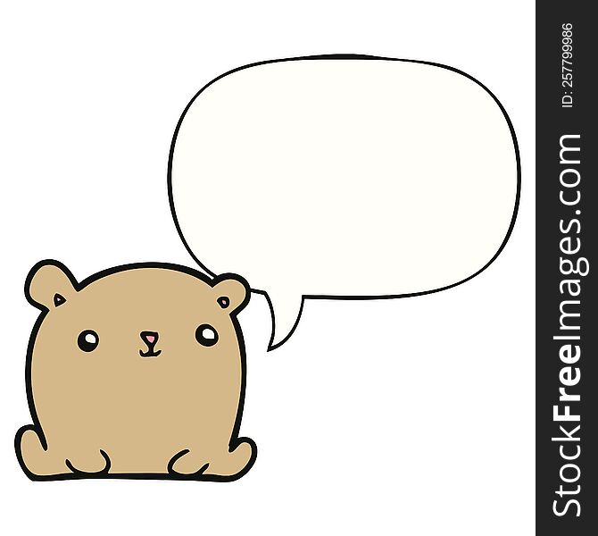 Cute Cartoon Bear And Speech Bubble