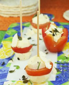 Cheese Skewers With Tomatoes Stock Images Cheese Skewers With Tomatoes Stock Images
