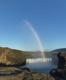 Rainbow Over Waterfall In Iceland Royalty Free Stock Photos Rainbow Over Waterfall In Iceland Royalty Free Stock Photos