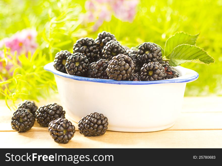 Fresh and tasty blackberries